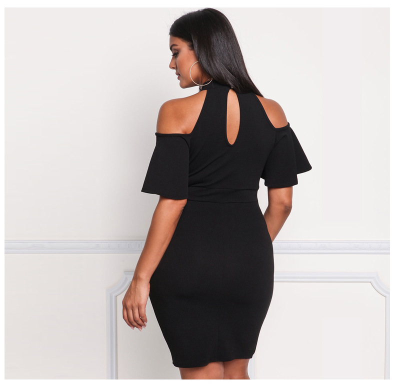 SZ60015-1 Sexy Off Shoulder Cut Out Chocker Bodycon Womens Plus Size Dress